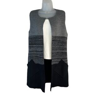 Cocogio Womens Long Cardigan Sz S Open‎ Oversized Wool Blend Knit Career Layers